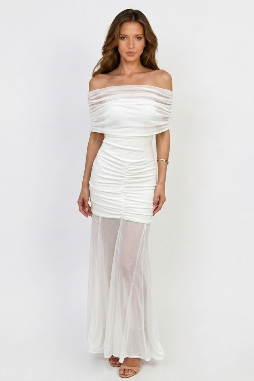Smocked Strapless with Cover-Up Midi Dress