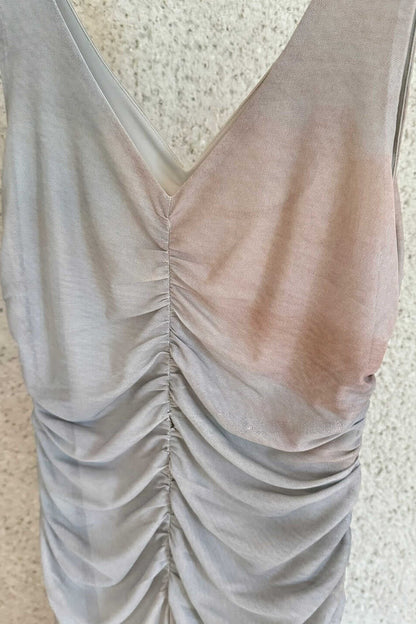 Gradient Print Stretch Tank Midi Dress