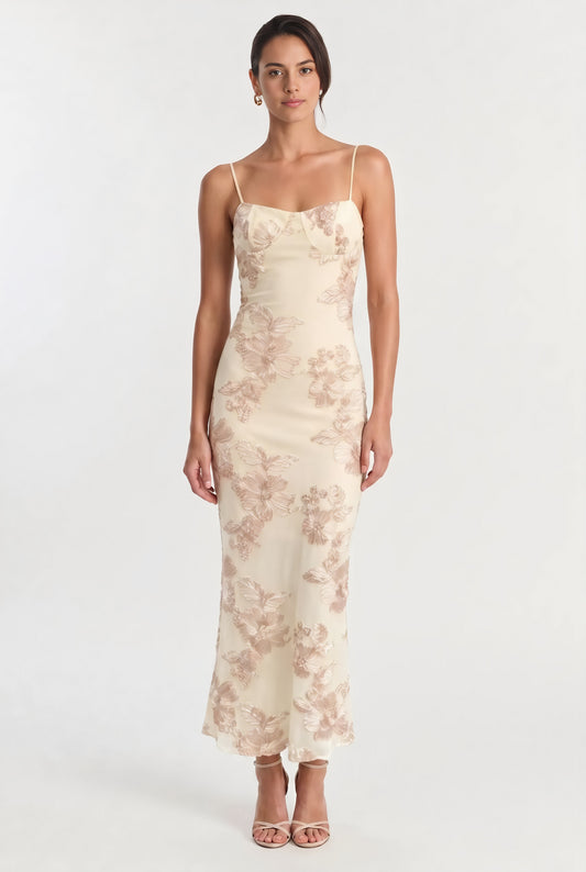 Elegant French Lace Cami Maxi Dress