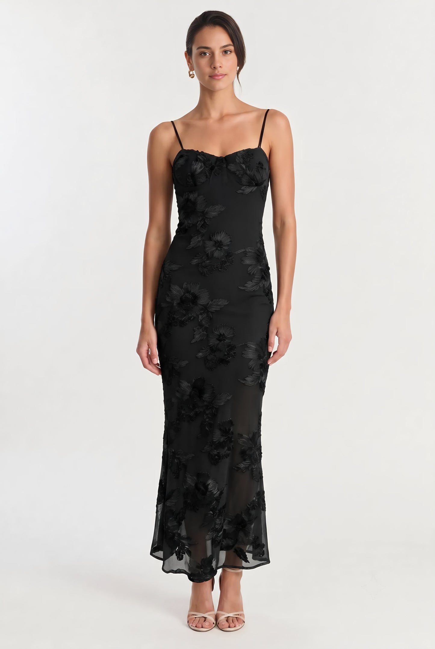 Elegant French Lace Cami Maxi Dress