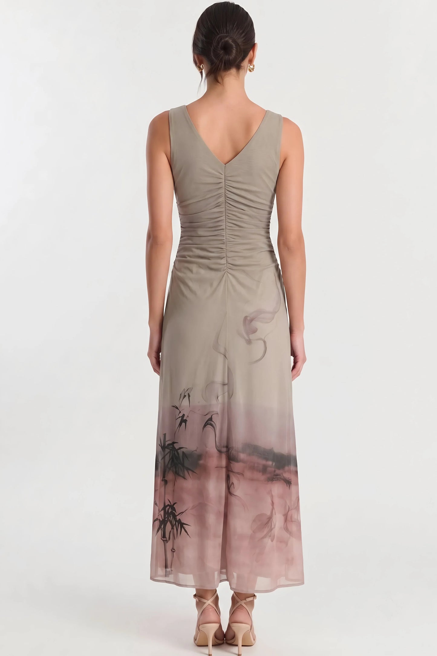 Gradient Print Stretch Tank Midi Dress