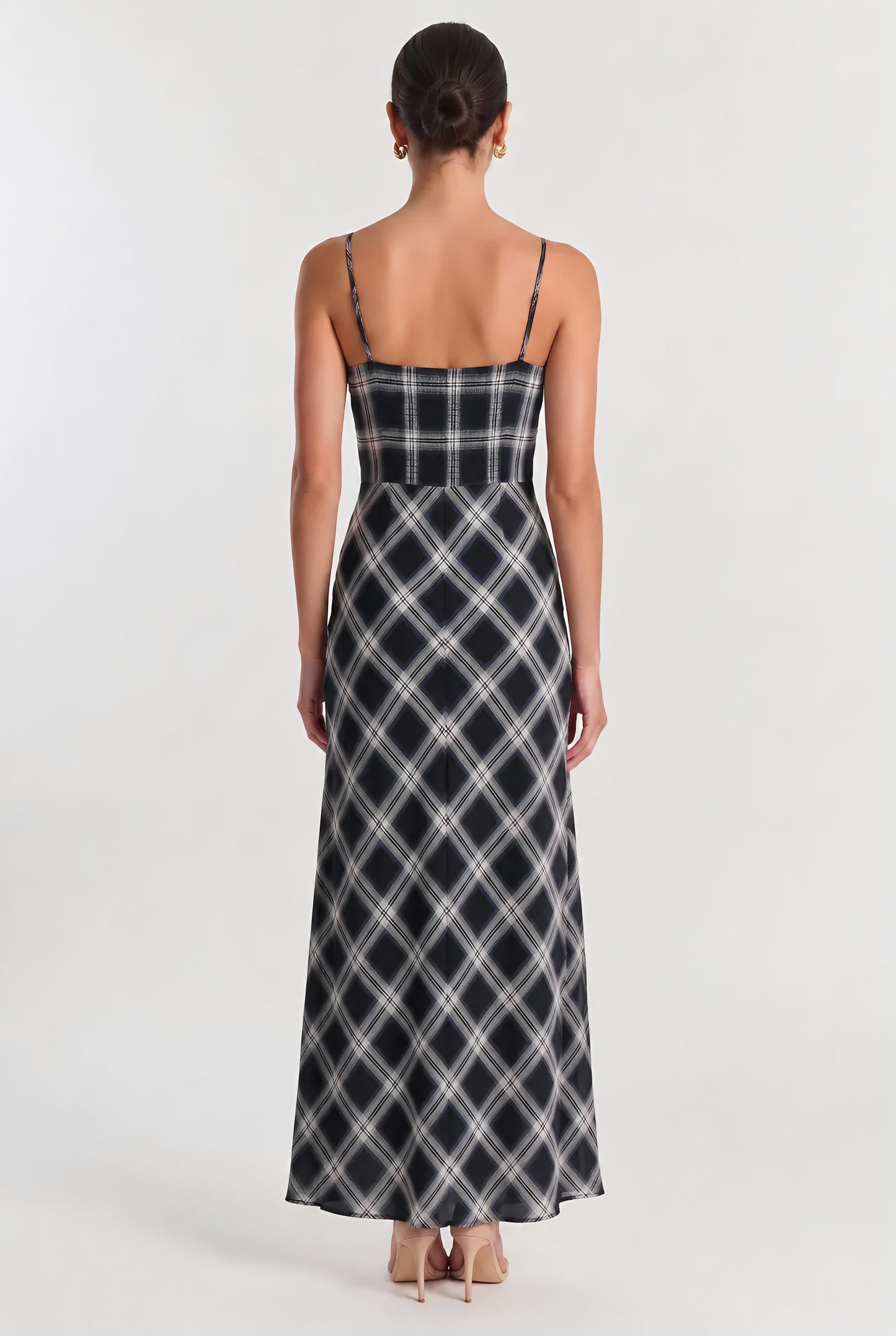 Vintage Trace Plaid Cami Maxi Dress